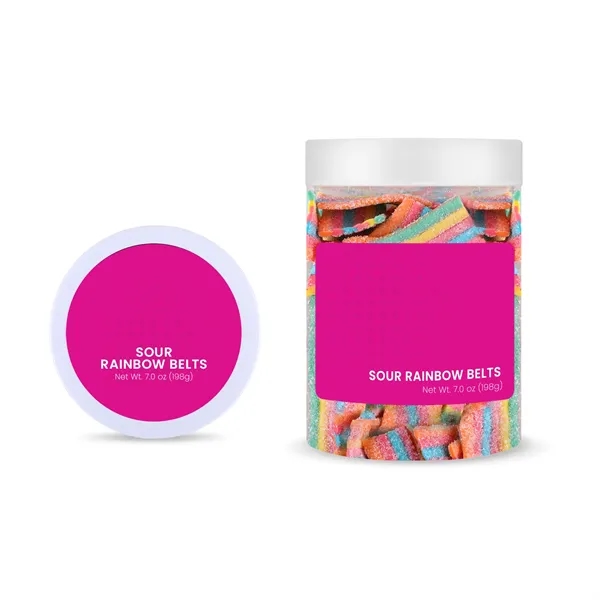6.3 oz large jar of sour rainbow belt gummies.... from ASI 61966 HPG / SugarSpot