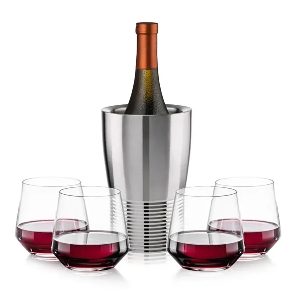 The Genoa Wine Cooler & Wine Glass Set brings a sleek,... from ASI 84592 St Regis Group