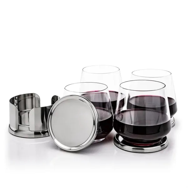 The Baldoni Coasters & Stemless Wine Set blends refined design with... from ASI 84592 St Regis Group