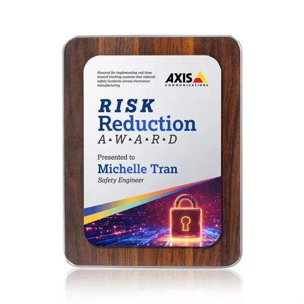 Item #AWPV802-S Reston VividPrint™ Plaque - Walnut Finish/Silver