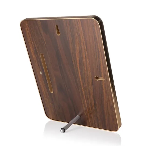 Item #AWP802-S Reston Plaque - Walnut Finish/Silver