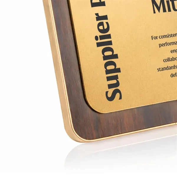 The Reston Plaque features a rich walnut-finish frame paired with a... from ASI 84592 St Regis Group / St Regis