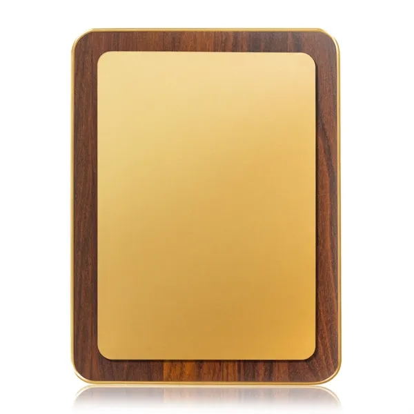 Item #AWPV802-G Reston VividPrint™ Plaque - Walnut Finish/Gold