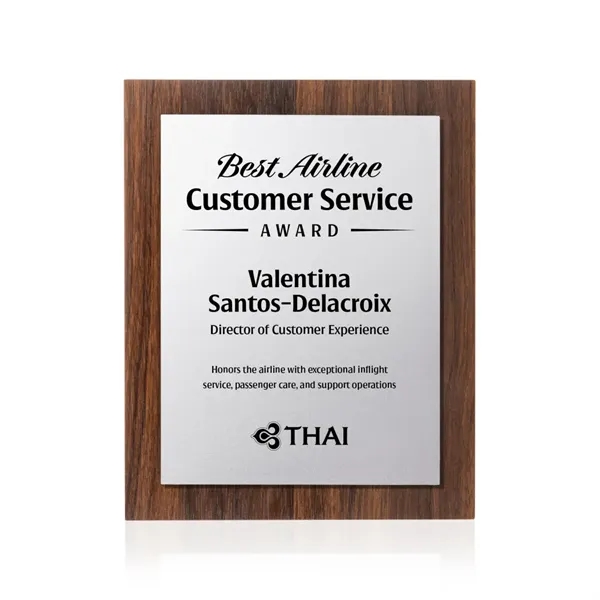 Millsboro Plaque - Walnut Finish/Silver... from ASI 84592 St Regis Group / St Regis