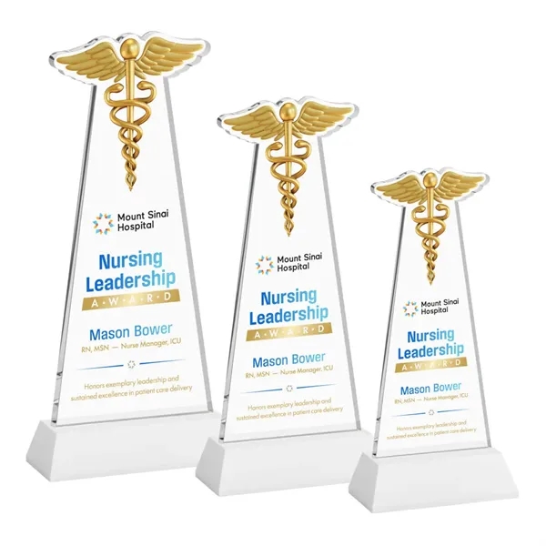 Caduceus VividPrint™ Award on Hartford Base - White... from ASI 84592 St Regis Group / St Regis