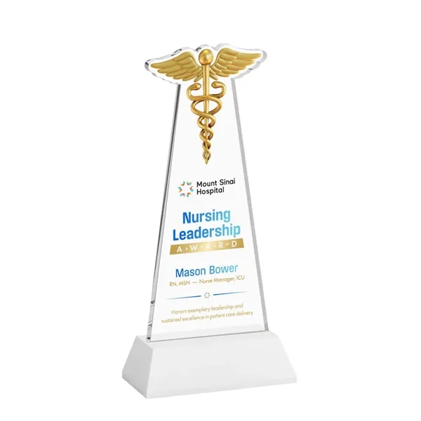 Caduceus VividPrint™ Award on Hartford Base - White... from ASI 84592 St Regis Group / St Regis