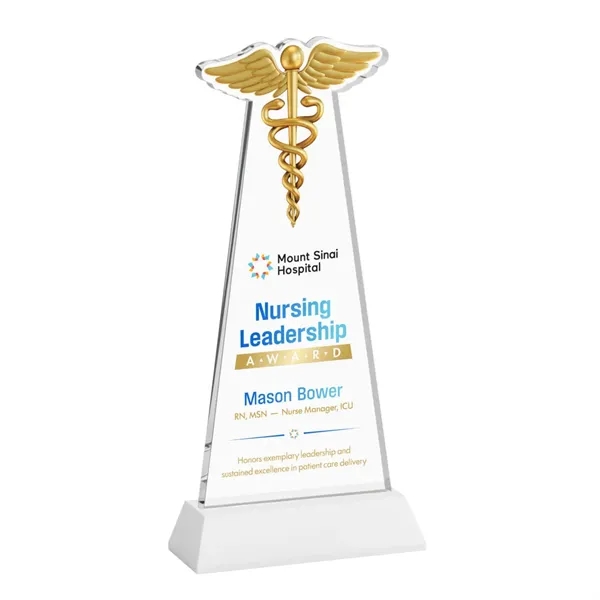Caduceus VividPrint™ Award on Hartford Base - White... from ASI 84592 St Regis Group / St Regis