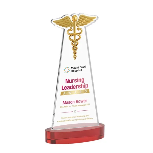 Caduceus VividPrint™ Award on Alberton Base - Red... from ASI 84592 St Regis Group / St Regis