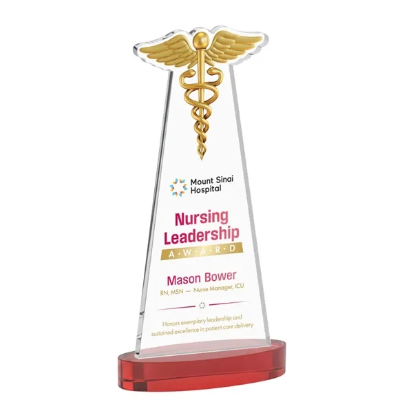 Caduceus VividPrint™ Award on Alberton Base - Red... from ASI 84592 St Regis Group / St Regis