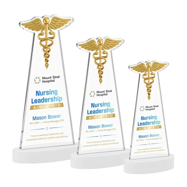 Caduceus VividPrint™ Award on Alberton Base - White... from ASI 84592 St Regis Group / St Regis