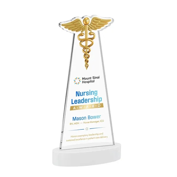 Caduceus VividPrint™ Award on Alberton Base - White... from ASI 84592 St Regis Group / St Regis