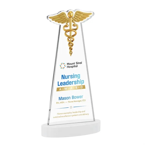 Caduceus VividPrint™ Award on Alberton Base - White... from ASI 84592 St Regis Group / St Regis