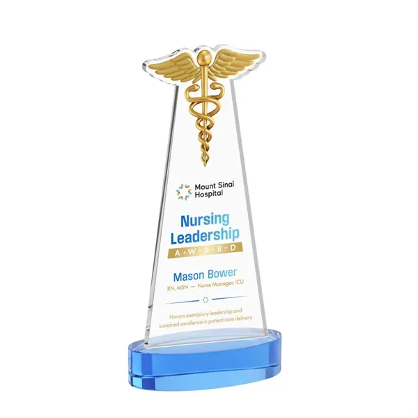 Caduceus VividPrint™ Award on Alberton Base - Sky Blue... from ASI 84592 St Regis Group / St Regis