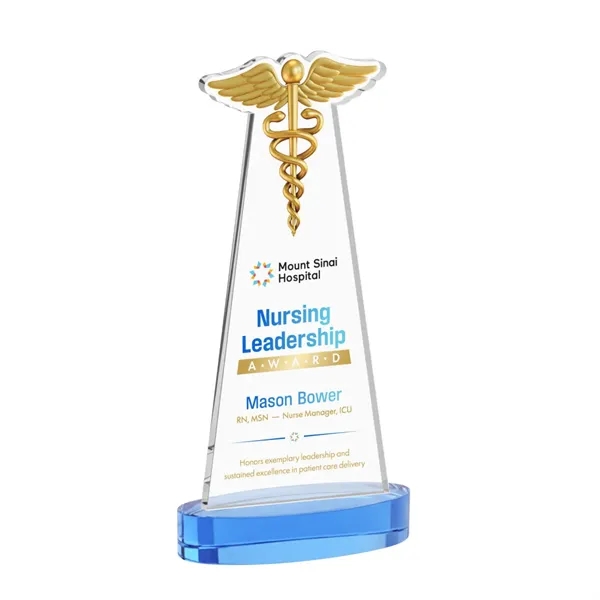 Caduceus VividPrint™ Award on Alberton Base - Sky Blue... from ASI 84592 St Regis Group / St Regis