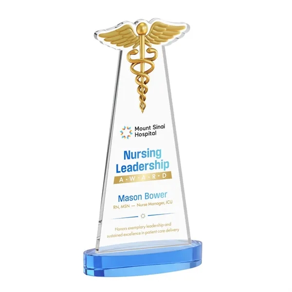 Caduceus VividPrint™ Award on Alberton Base - Sky Blue... from ASI 84592 St Regis Group / St Regis