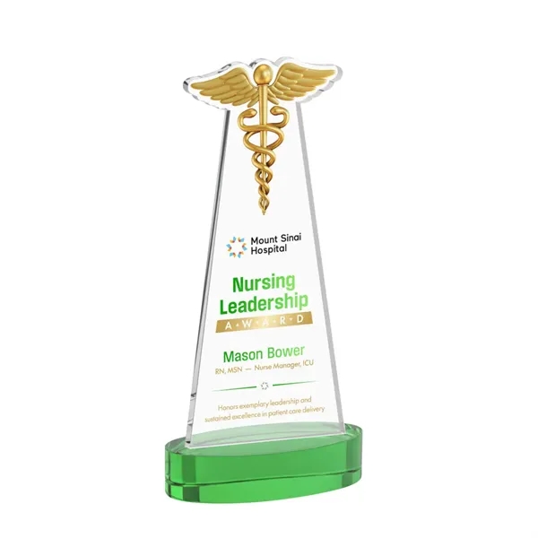 Caduceus VividPrint™ Award on Alberton Base - Green... from ASI 84592 St Regis Group / St Regis