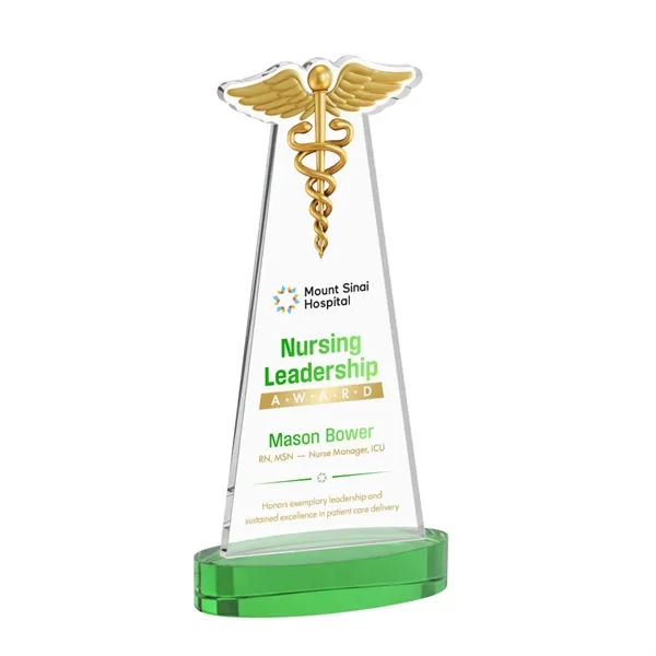 Caduceus VividPrint™ Award on Alberton Base - Green... from ASI 84592 St Regis Group / St Regis