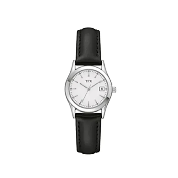 Leather strap bracelet watch with white dial available in men's and... from ASI 86230 Selco