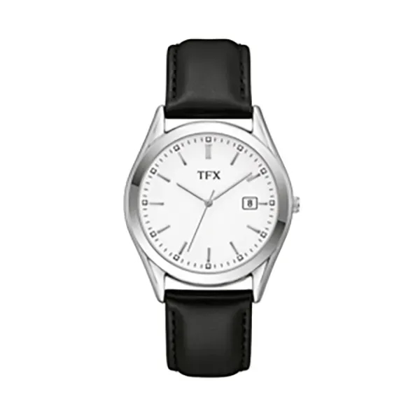 Leather strap bracelet watch with white dial available in men's and... from ASI 86230 Selco