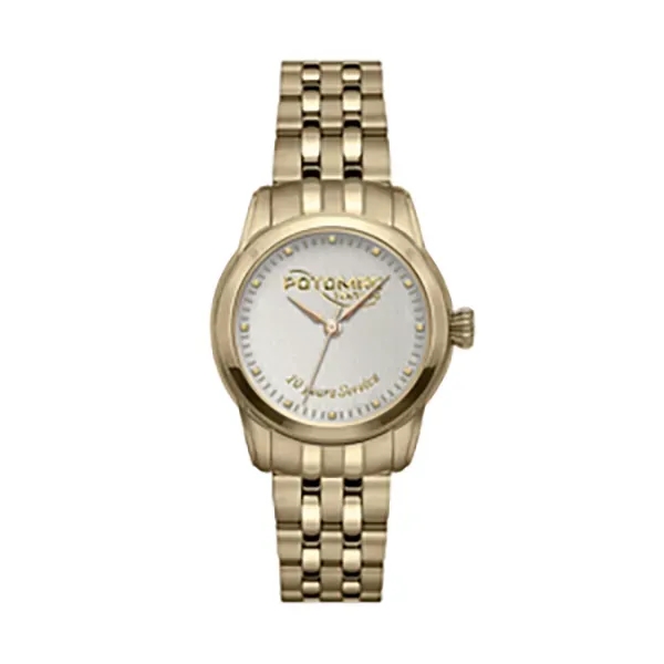 Ladies gold bracelet watch with stainless steel case, medallion white dial,... from ASI 86230 Selco