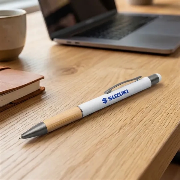 Assias Aluminum Pen w/Bamboo Grip & Blue Refill... from ASI 84592 St Regis Group