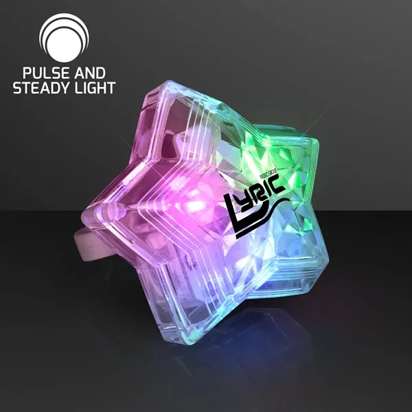 Blank or imprinted. LED Sparkling Stars GEM Rings, Multicolor... from ASI 34194 ALightPromos / Alight Promotional Products