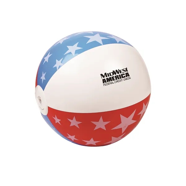 16" USA-themed beach ball with printed stars and red, white and... from ASI 79530 Prime Line