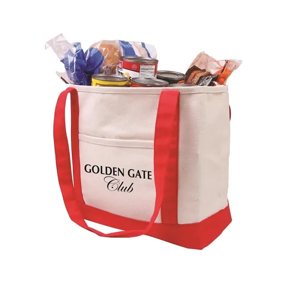Cotton canvas boat tote with colored gusset, matching color handles and... from ASI 79530 Prime Line