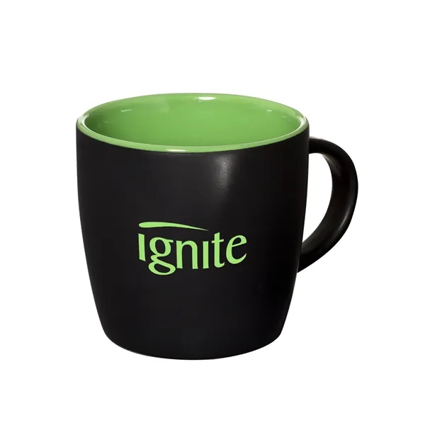 12 oz. ceramic mug with black matte exterior and glossy colored... from ASI 79530 Prime Line