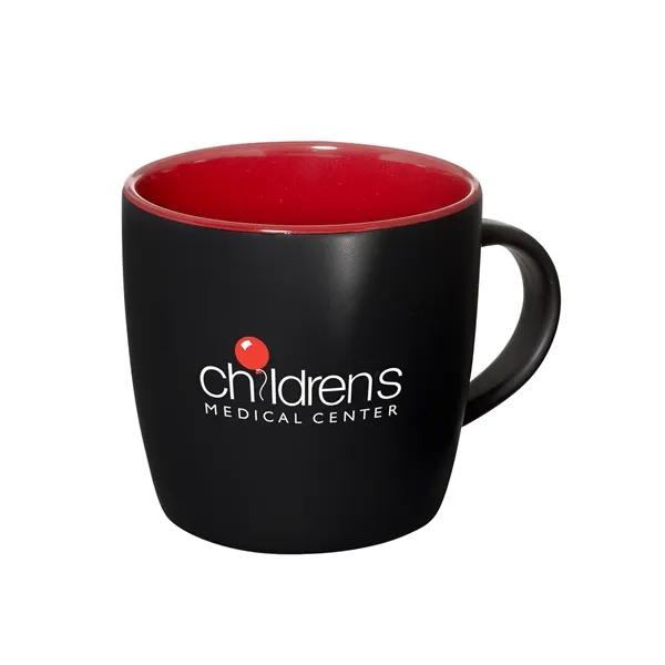 12 oz. ceramic mug with black matte exterior and glossy colored... from ASI 79530 Prime Line