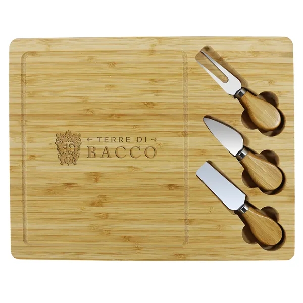Bamboo Cheese Tools Case/Cutting Board, 3 Tools... from ASI 55450 Franmara Inc