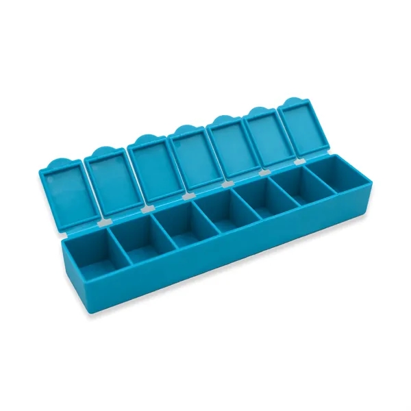 Pillbox with seven separate compartments; offered in several product colors... from ASI 54040 Fey Promo / Mi Line by Fey
