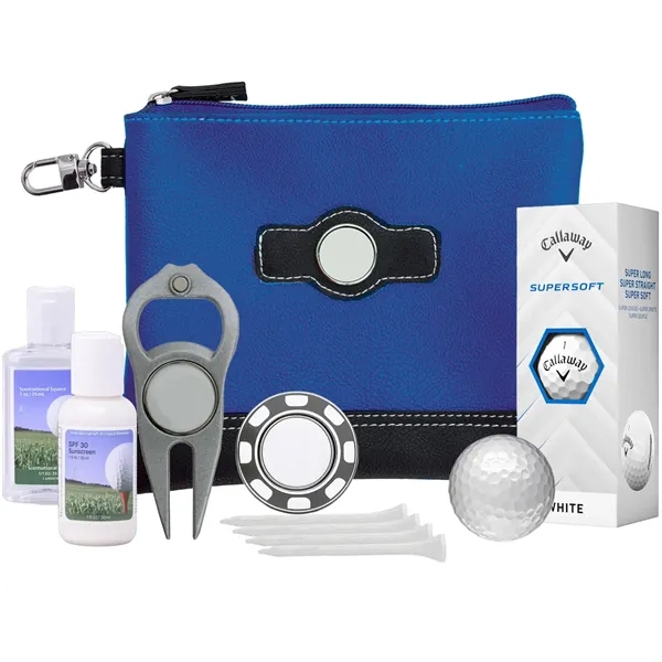 Golf essentials kit with Callaway Supersoft balls, faux leather pouch, poker... from ASI 38120 Ball Pro / Diversified Quality Kitchenware