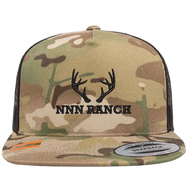 Yupoong 6006MULTI YP Classics Five-Panel MultiCamTrucker Hat with leatherette patches or... from ASI 74601 Calico