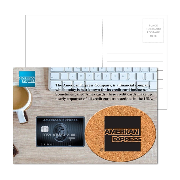 Customizable 6" x 4" full-color postcard with ova-shaped cork coaster in... from ASI 90807 Tekweld