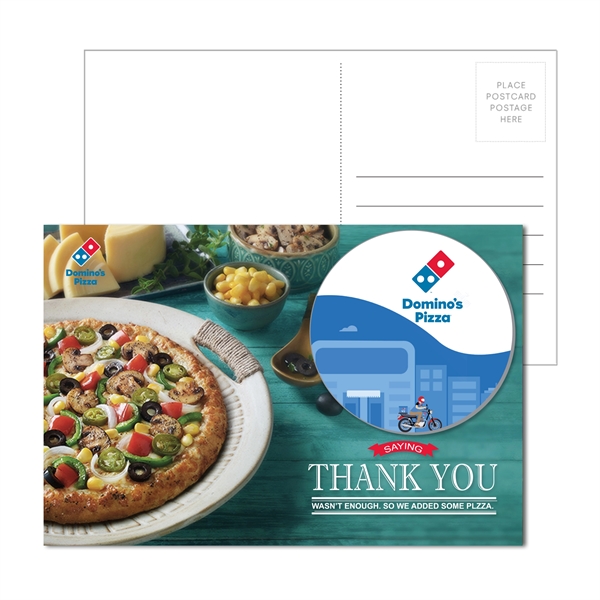 6" x 4" full-color direct mail postcard with 3.75" round cork... from ASI 90807 Tekweld