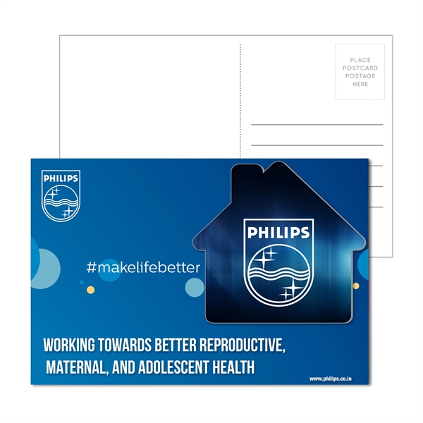 6" x 4" full-color direct mail postcard with 3.75" house-shaped cork... from ASI 90807 Tekweld