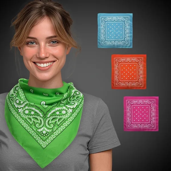 Neon Polyester Bandana 18" x 18"... from ASI 42016 Brighter Promotions Inc