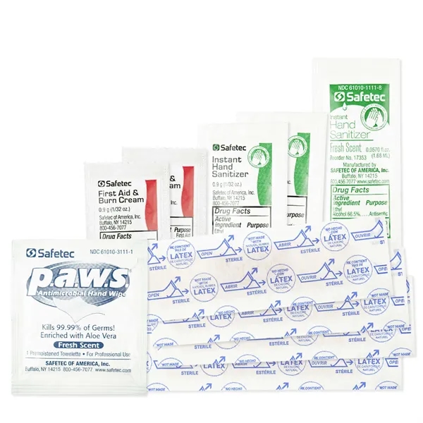 Full color imprinted USA made First Aid Kit with Hand Sanitizers,... from ASI 54040 Fey Promo