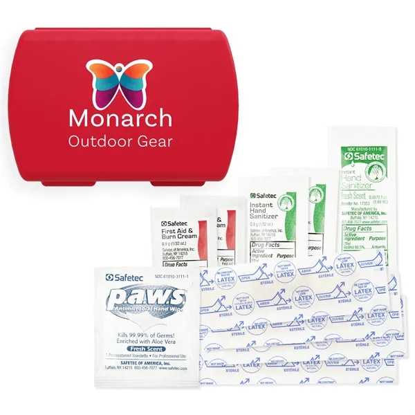 Full color imprinted USA made First Aid Kit with Hand Sanitizers,... from ASI 54040 Fey Promo