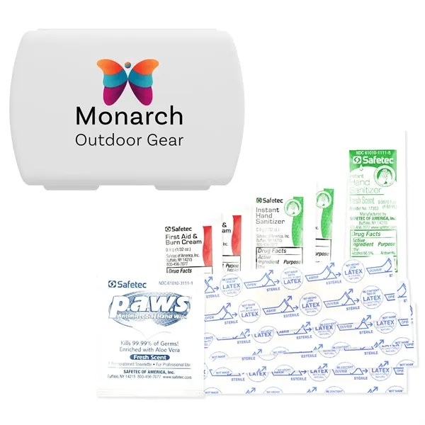 Full color imprinted USA made First Aid Kit with Hand Sanitizers,... from ASI 54040 Fey Promo