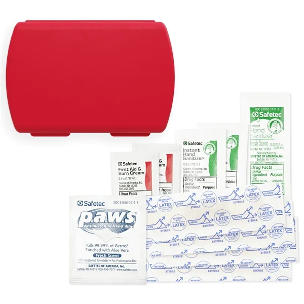 Full color imprinted USA made First Aid Kit with Hand Sanitizers,... from ASI 54040 Fey Promo
