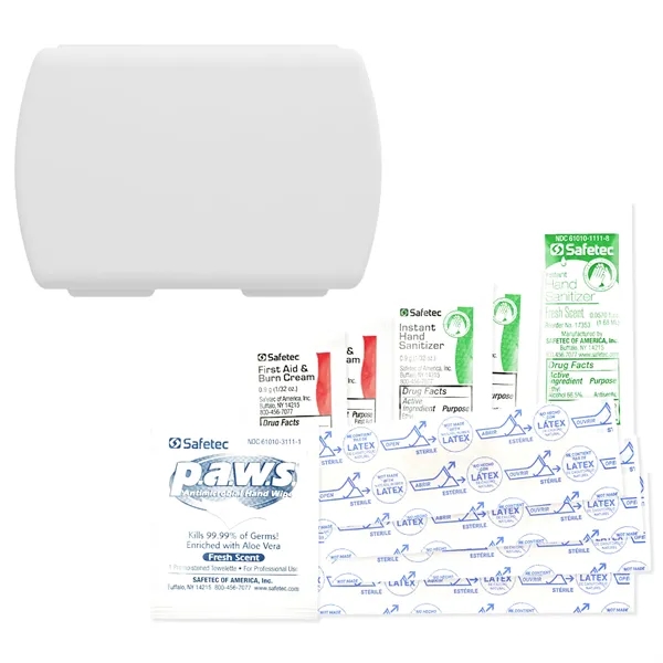 Full color imprinted USA made First Aid Kit with Hand Sanitizers,... from ASI 54040 Fey Promo