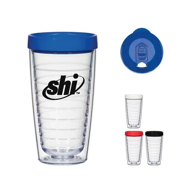 16 Oz. Hydro Double Wall Tumbler With Lid. Double Wall Construction... from ASI 61125 Hit Promotional Products / Hit®