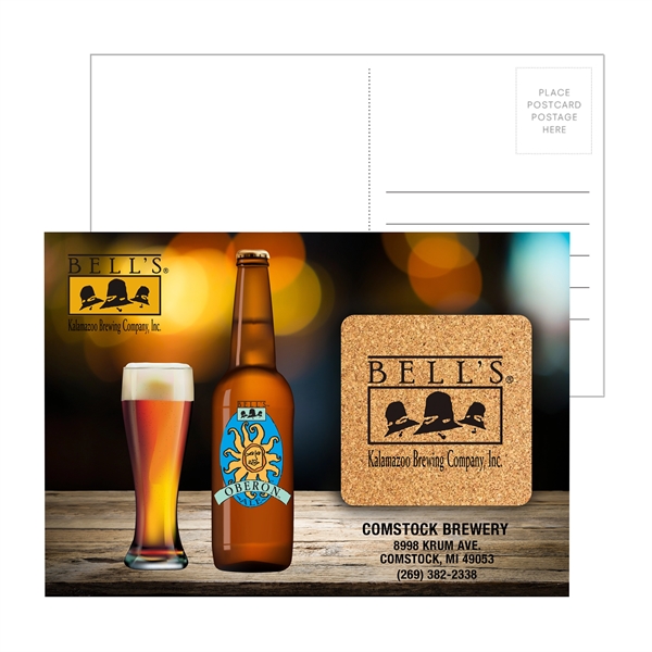 Customizable 6" x 4" standard-size direct mail postcard with square cork... from ASI 90807 Tekweld