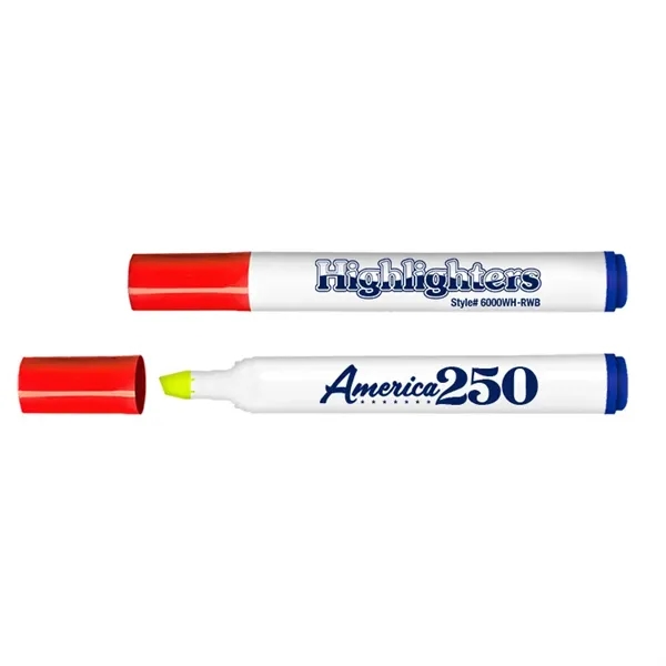 White barrel jumbo highlighter with broad chisel tip, Made in USA... from ASI 67675 Liqui-Mark Corp