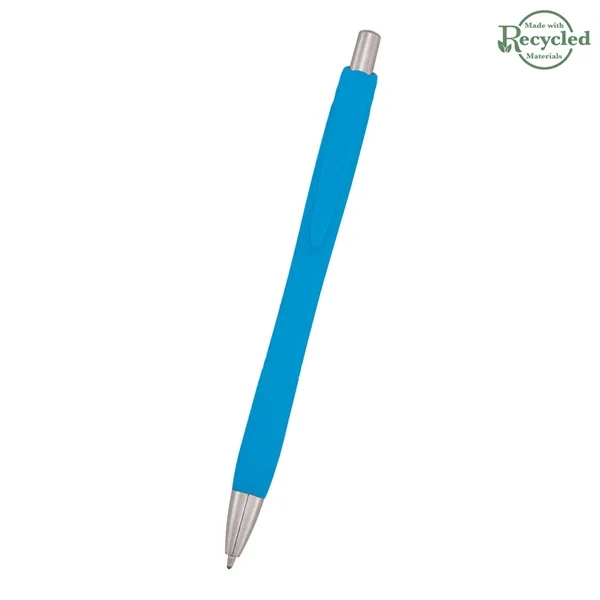 Plunger-action pen measuring 5 1/2" with a smooth rubber finish and... from ASI 61125 Hit Promotional Products / Hit®