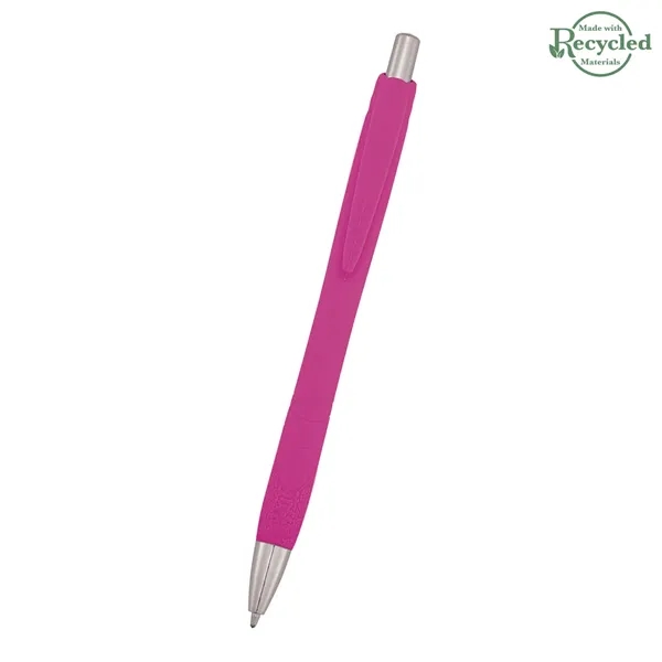 Plunger-action pen measuring 5 1/2" with a smooth rubber finish and... from ASI 61125 Hit Promotional Products / Hit®