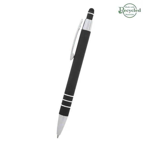 5 1/2" plunger-action pen with rubberized aluminum body and stylus on... from ASI 61125 Hit Promotional Products / Hit®
