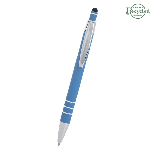 5 1/2" plunger-action pen with rubberized aluminum body and stylus on... from ASI 61125 Hit Promotional Products / Hit®